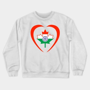 Canadian Indian Multinational Patriot Flag (Heart) Crewneck Sweatshirt